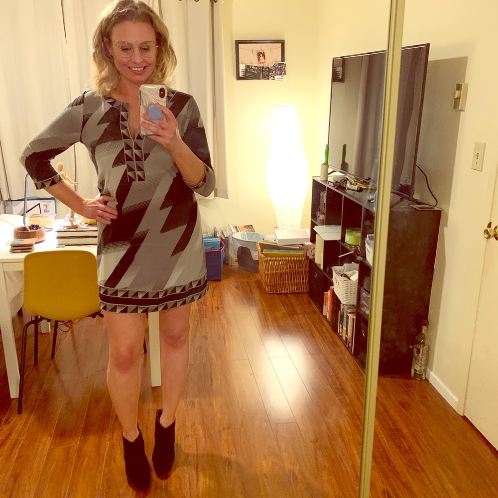 BCBG Maxazria retro print dress